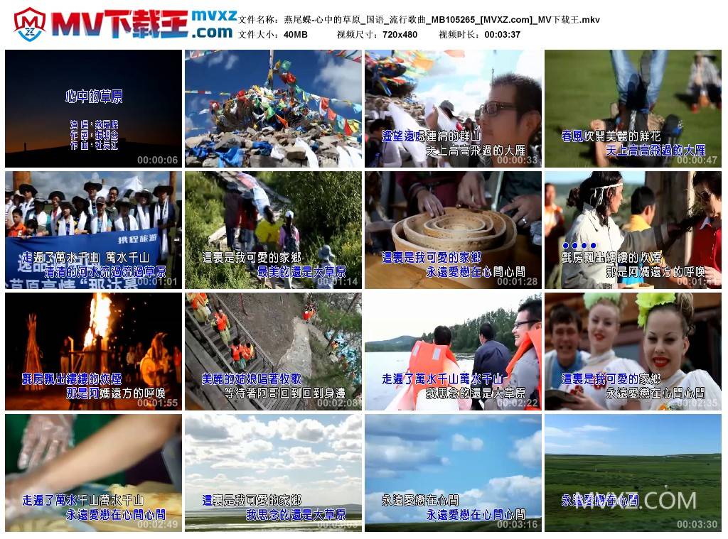 燕尾蝶-心中的草原_国语_流行歌曲_MB105265